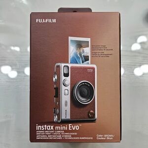 Fujifilm Instax Mini Evo Hybrid Camera in Brown and Silver